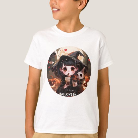 Ik hou van Halloween Series 2 digitale print T-shirt (Voorkant)