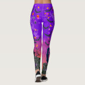 Ik hou van Halloween Spooky Witch Paarse Leggings (Achterkant)