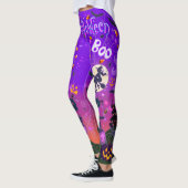Ik hou van Halloween Spooky Witch Paarse Leggings (Links)