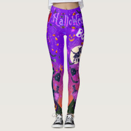 Ik hou van Halloween Spooky Witch Paarse Leggings