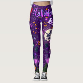 Ik hou van Halloween Spooky Witch Paarse Leggings