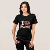 Ik hou van Halloween Stranger Heart Vrouwen T-shir Tri-Blend Shirt (Voorkant volledig)