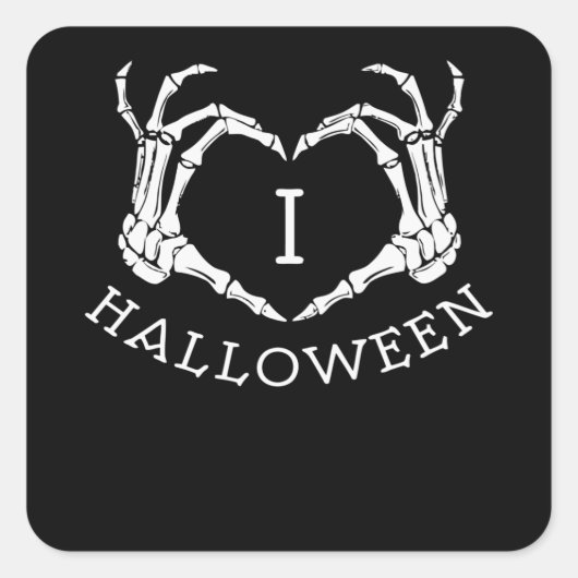 Ik hou van Halloween Vierkante Sticker (Voorkant)