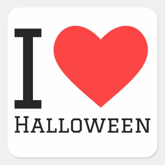 Ik hou van Halloween Vierkante Sticker (Voorkant)