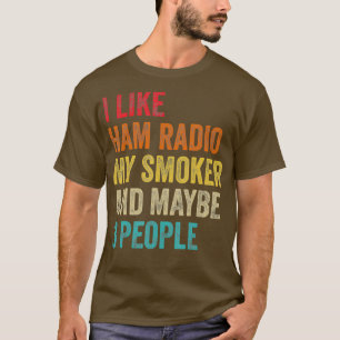 Ik hou van ham radio mijn roker misschien 3 mensen t-shirt