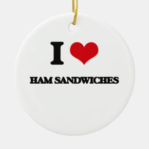 Ik hou van Ham Sandwiches Keramisch Ornament