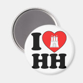 Ik hou van Hamburg (HH) Magneet (Voorkant / Achterkant)