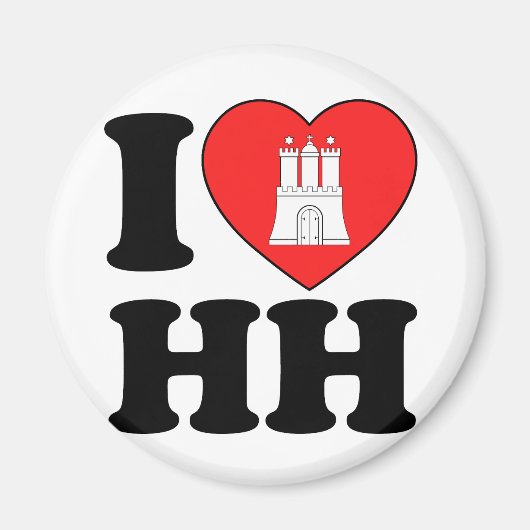 Ik hou van Hamburg (HH) Magneet (Voorkant)