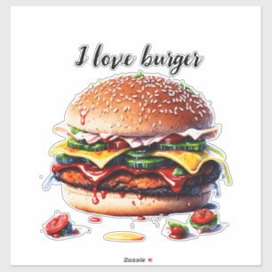 Ik hou van hamburger sticker