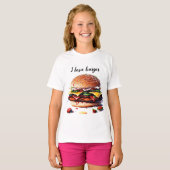 Ik hou van hamburger t-shirt (Voorkant volledig)