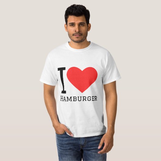 Ik hou van hamburger t-shirt (Voorkant volledig)