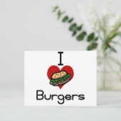 Ik hou van hamburgers briefkaart (Staand voorkant)