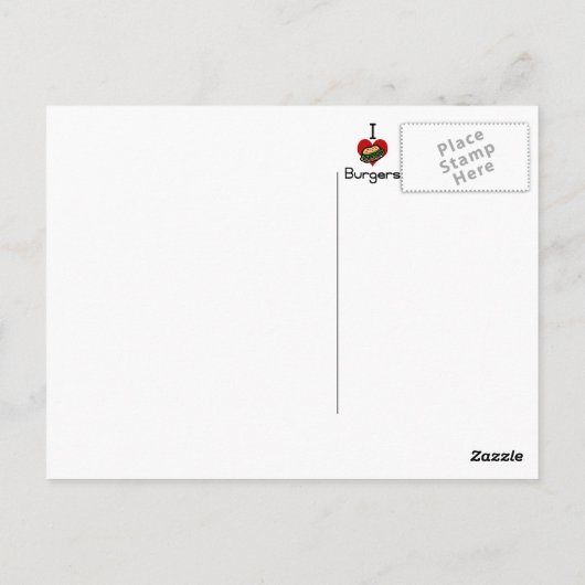 Ik hou van hamburgers briefkaart (Achterkant)