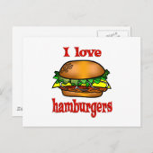 Ik hou van hamburgers briefkaart (Voorkant / Achterkant)