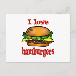 Ik hou van hamburgers briefkaart