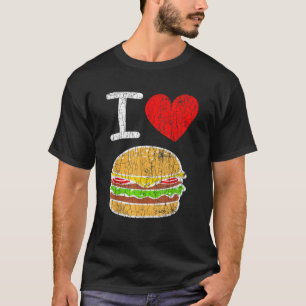 Ik hou van hamburgers grappige hamburger cheesebur t-shirt