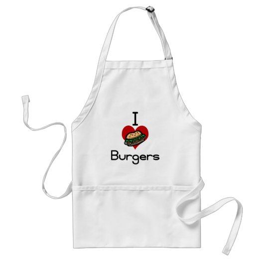 Ik hou van hamburgers standaard schort (Voorkant)
