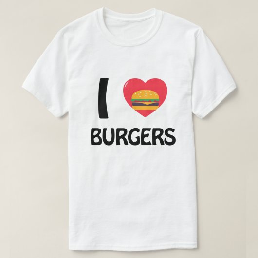 Ik hou van hamburgers t-shirt (Design voorkant)