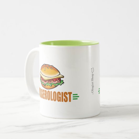 Ik hou van hamburgers tweekleurige koffiemok (Voorkant links)