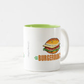 Ik hou van hamburgers tweekleurige koffiemok (Voorkant rechts)