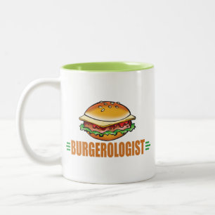 Ik hou van hamburgers tweekleurige koffiemok