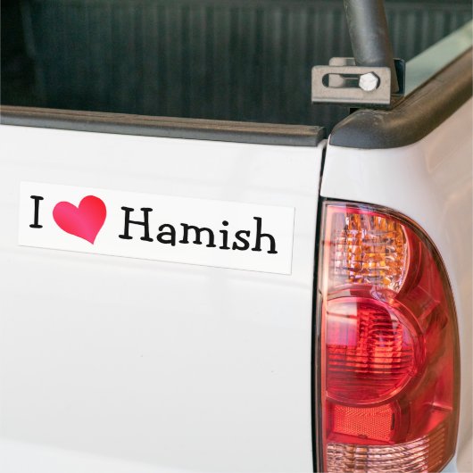 Ik hou van Hamish Bumpersticker (Op Truck)