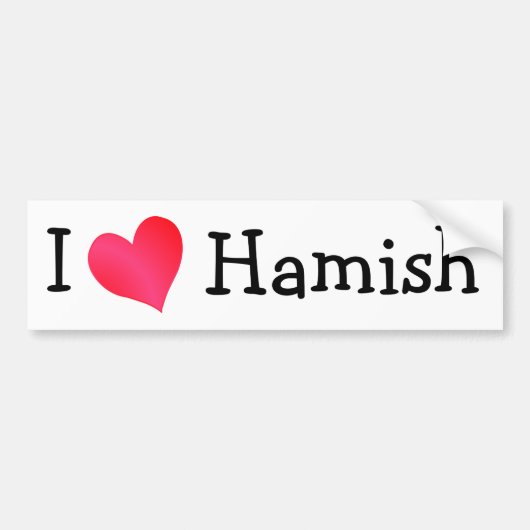 Ik hou van Hamish Bumpersticker (Voorkant)