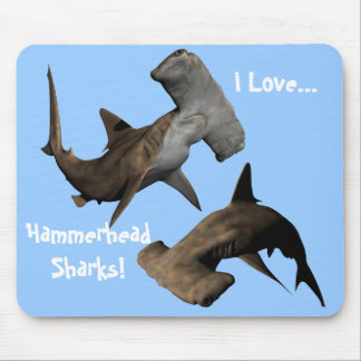 Ik hou van Hammerhead Sharks. ... Mousepad, Dieren Muismat