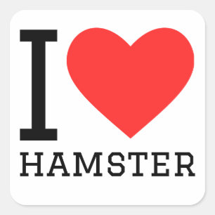 Ik hou van hamster vierkante sticker