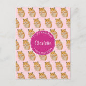 Ik hou van Hamsters Pink Hamster Pattern Briefkaart (Voorkant)