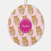 Ik hou van Hamsters Pink Hamster Pattern Keramisch Ornament (Links)