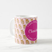 Ik hou van Hamsters Pink Hamster Pattern Koffiemok (Voorkant links)