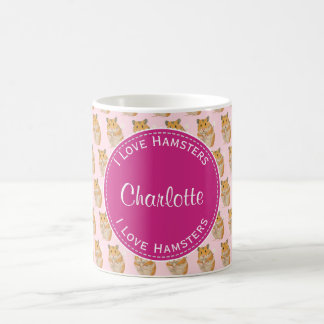 Ik hou van Hamsters Pink Hamster Pattern Koffiemok