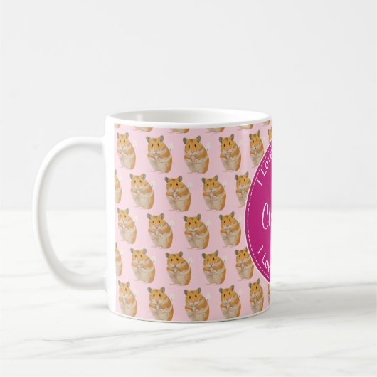 Ik hou van Hamsters Pink Hamster Pattern Koffiemok (Links)