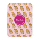 Ik hou van Hamsters Pink Hamster Pattern Magneet (Verticaal)
