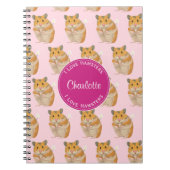 Ik hou van Hamsters Pink Hamster Pattern Notitieboek (Voorkant)