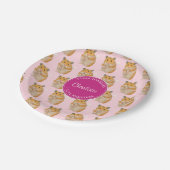 Ik hou van Hamsters Pink Hamster Pattern Papieren Bordje (Gekanteld)