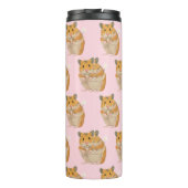 Ik hou van Hamsters Pink Hamster Pattern Thermosbeker (Achterkant)