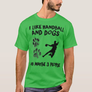 Ik hou van Handball en Dogs Handball Quote Funny H T-shirt