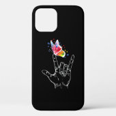 Ik hou van handgebarentaal vlinderautisme Case-Mate iPhone case (Achterkant)