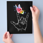 Ik hou van handgebarentaal vlinderautisme flyer (Hand)