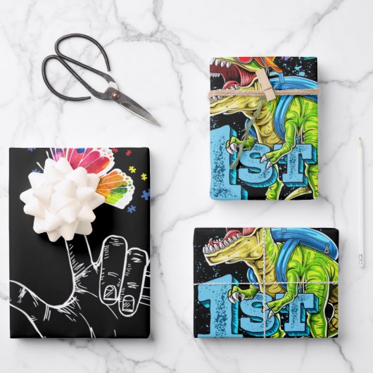 Ik hou van handgebarentaal vlinderautisme inpakpapier vel (Voorkant)