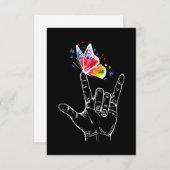 Ik hou van handgebarentaal vlinderautisme notitiekaartje (Voorkant / Achterkant)