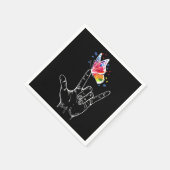 Ik hou van handgebarentaal vlinderautisme servet (Hoek)