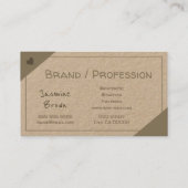 Ik hou van handgemaakte harten met modern kraftpap visitekaartje (Achterkant)