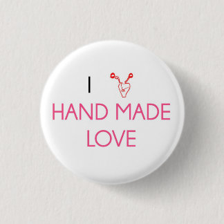 Ik hou van handgemaakte liefde ronde button 3,2 cm