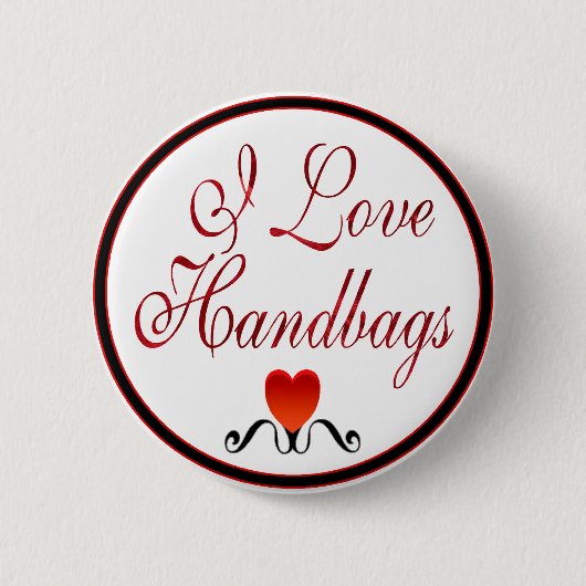 Ik hou van handtassen ronde button 5,7 cm (Voorkant)