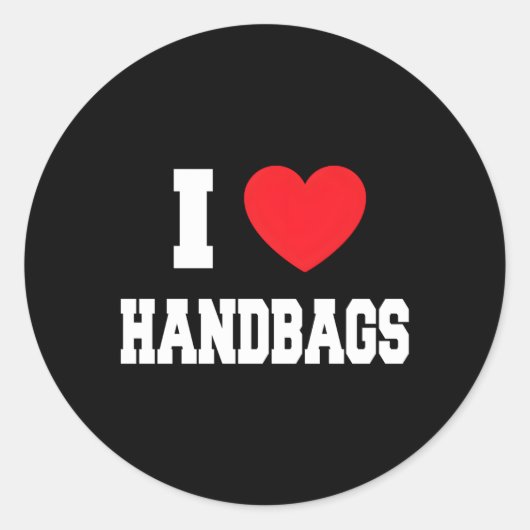 Ik hou van handtassen ronde sticker (Voorkant)