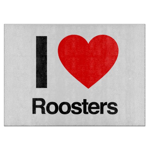 Ik hou van hanen snijplank (Voorkant)