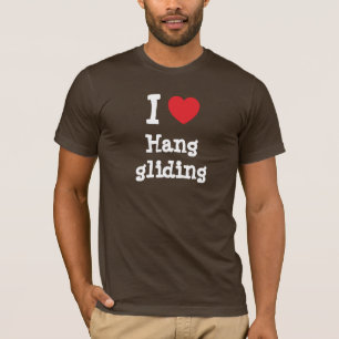 Ik hou van Hang-glijdend hart op maat T-shirt